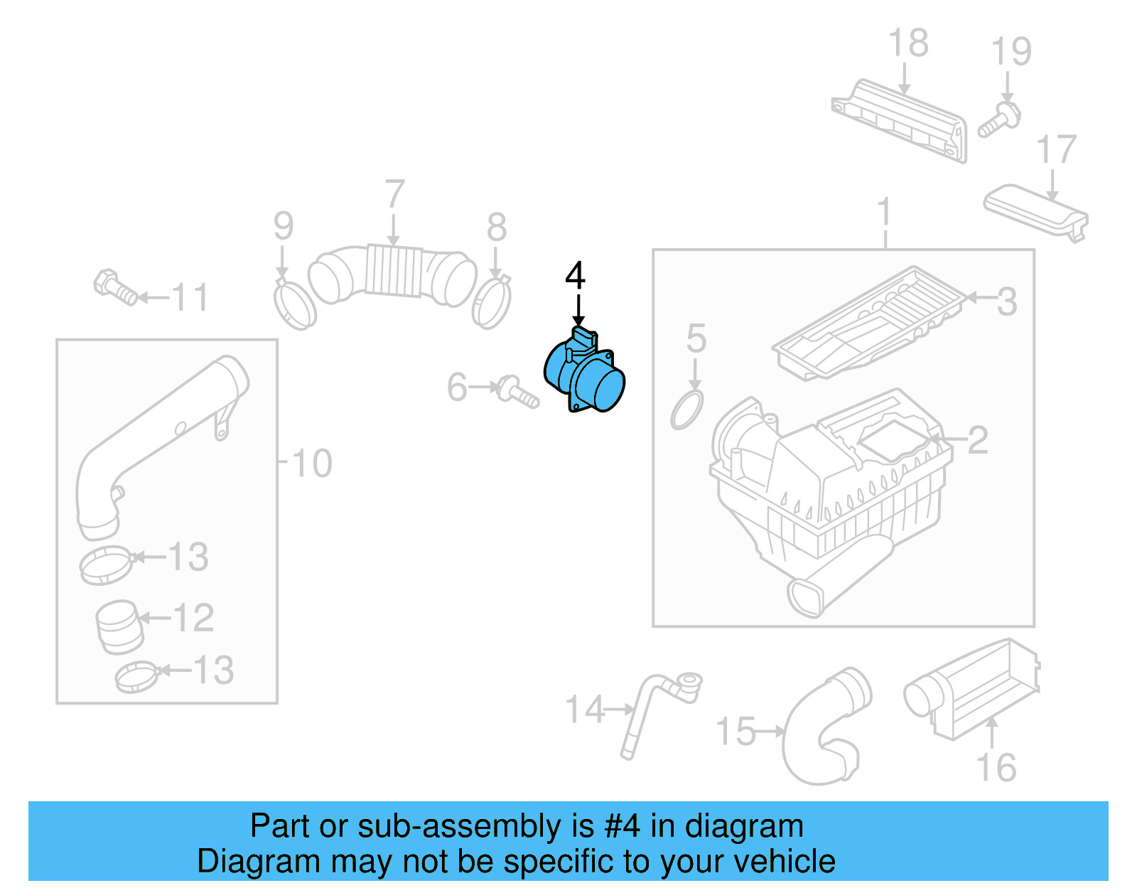 Mass Air Flow Sensor 06J-906-461-B