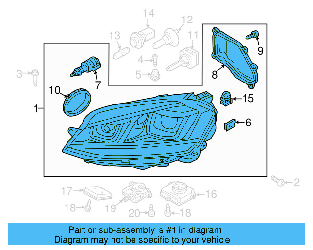 Headlamp Assembly 5G0-941-754-B - View 2