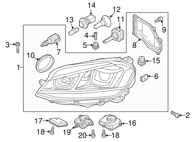 Headlamp Assembly 5G0-941-754-B