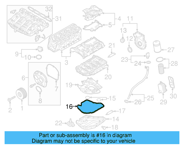 Oil Pan Gasket 06K-103-649-H