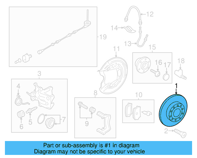 Disc Brake Rotor Rear 5Q0-615-601-D