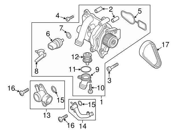 Engine Coolant Thermostat 06J-121-113-C