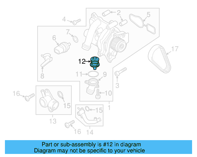Engine Coolant Thermostat 06J-121-113-C — фото 5
