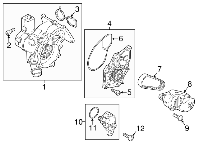 Engine Water Pump Housing 06L-121-111-P