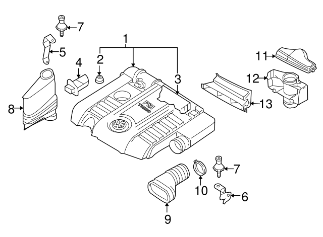 Mass Air Flow Sensor 06J-906-461-B