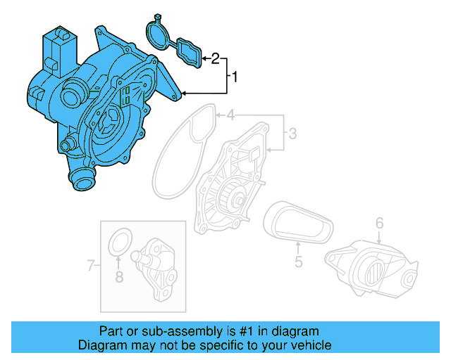 Engine Water Pump Housing 06L-121-111-P