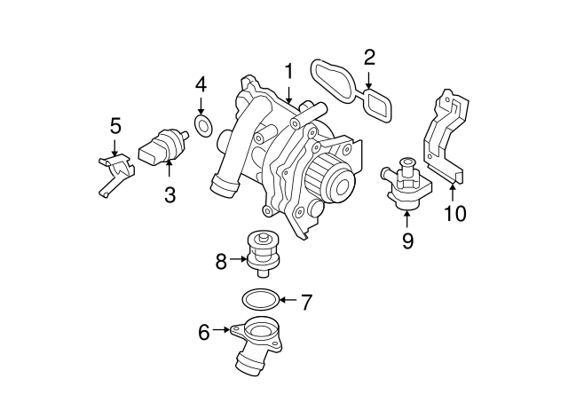Engine Coolant Thermostat 06J-121-113-C — фото 13