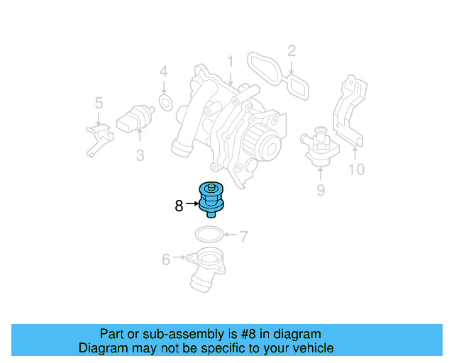 Engine Coolant Thermostat 06J-121-113-C — фото 15