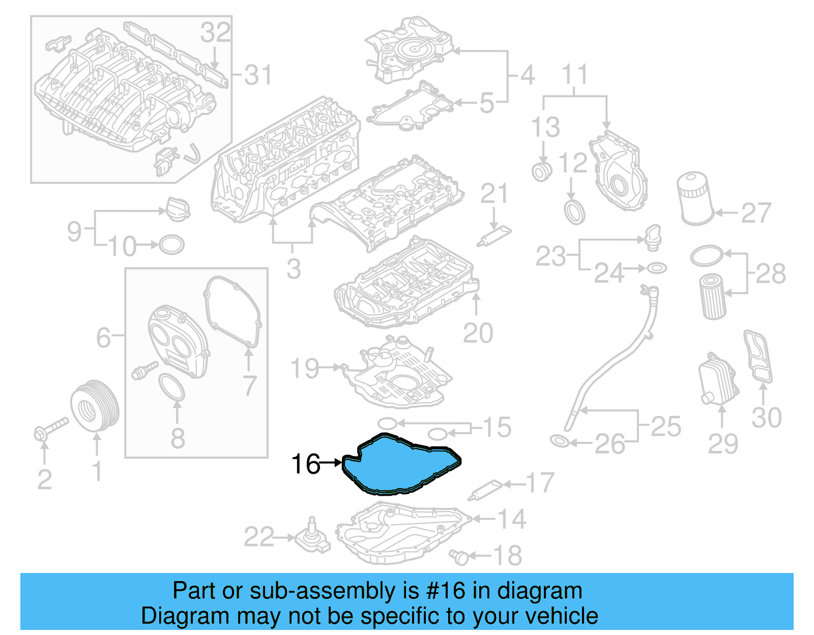 Oil Pan Gasket 06K-103-649-H
