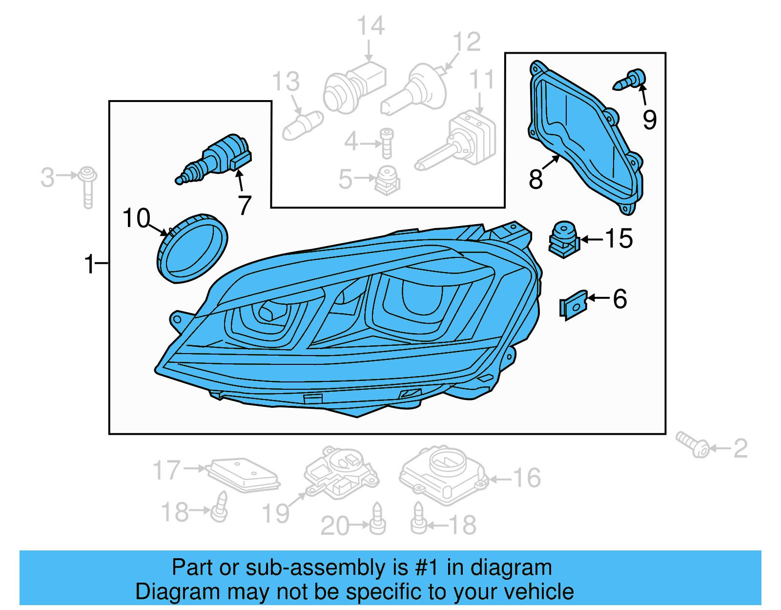 Headlamp Assembly 5G0-941-754-B - View 3