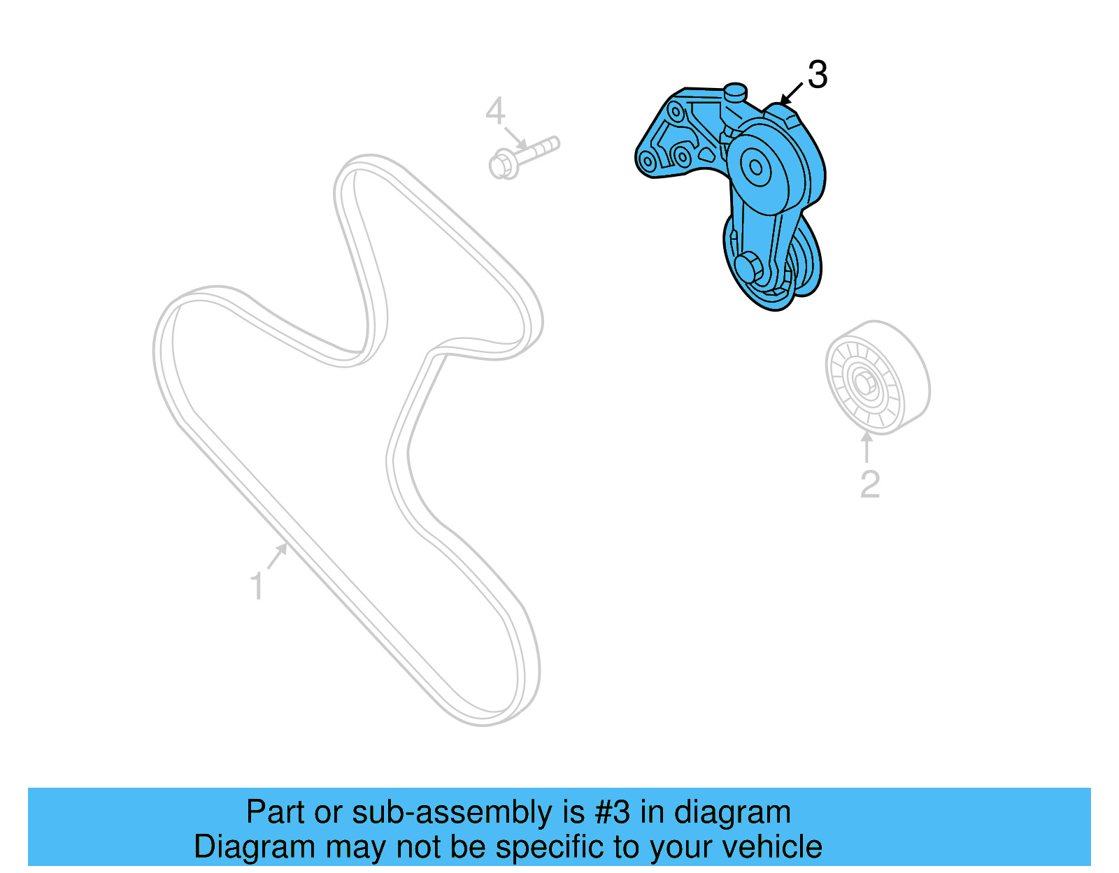 Accessory Drive Belt Tensioner Assembly 03H-145-299-B — Ansicht 4