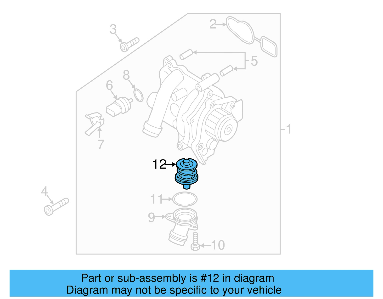 Engine Coolant Thermostat 06J-121-113-C — фото 16