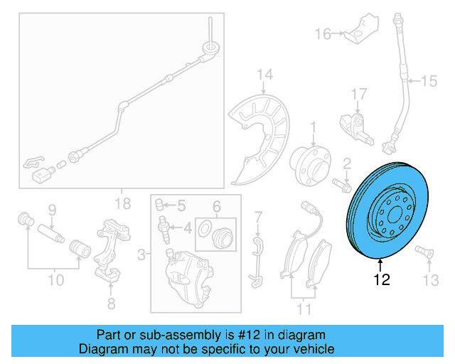 Disc Brake Rotor Front 5C0-615-301-D