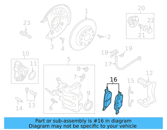 Brake Pads Rear 5Q0-698-451-AK — миниатюра 3