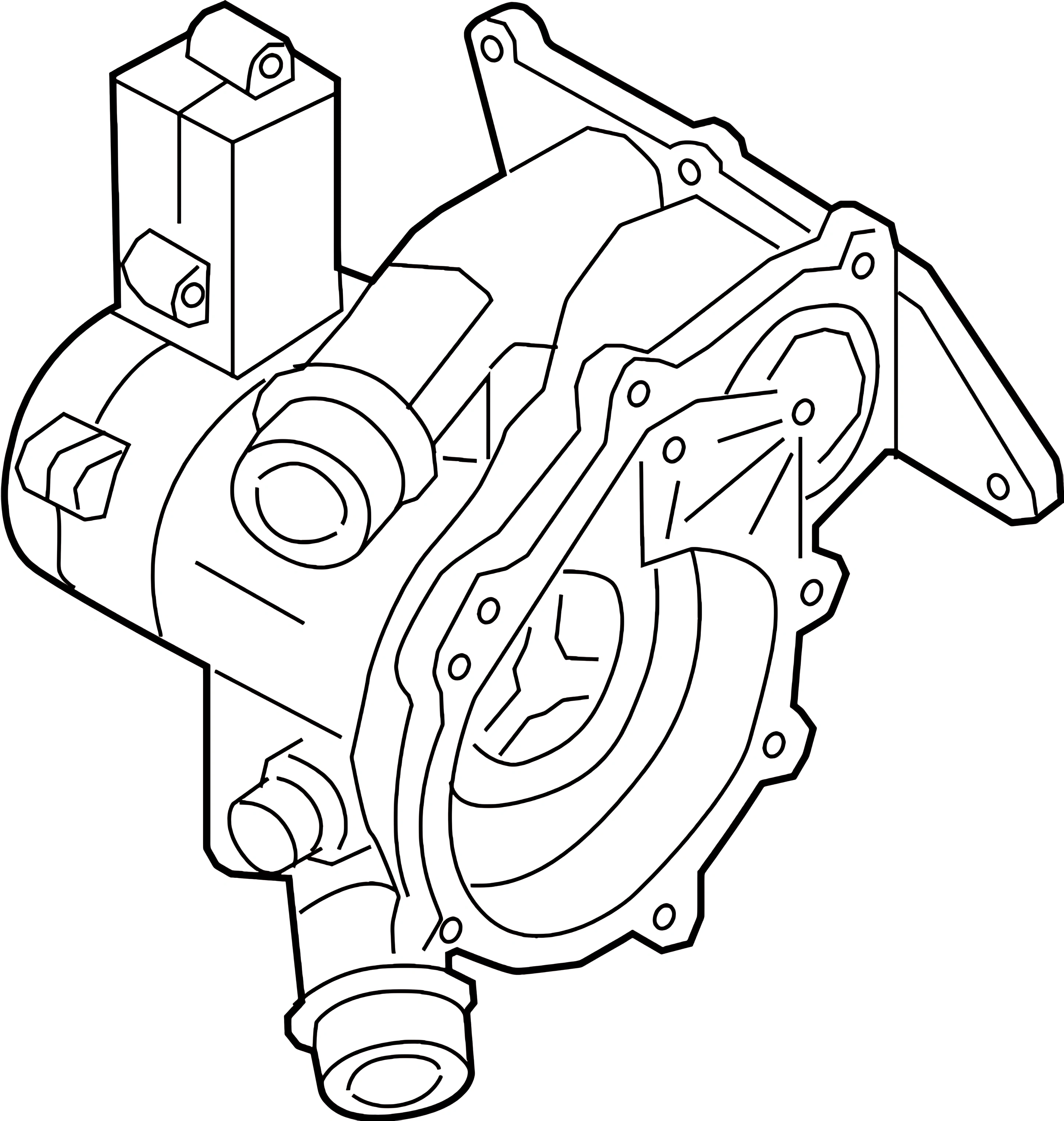 Engine Water Pump Housing 06L-121-111-P — zdjęcie 2